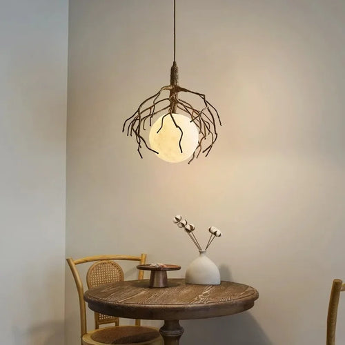 lustre suspendu en forme de branche d'arbre à led décor rétro - vue 2 sur 12