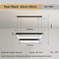 lustre moderne led suspension carrée perle pour maison