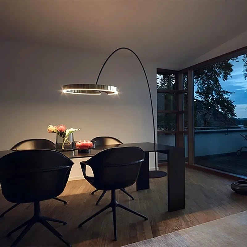 Lampe sur pied nordique en forme d'anneau de pêche - vue 4 sur 18