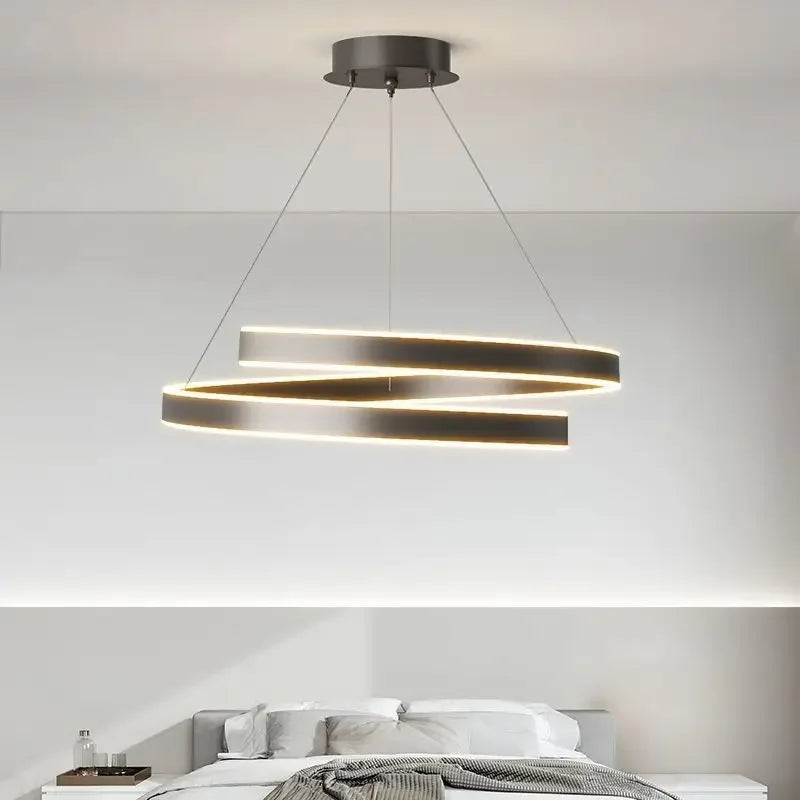 lustre moderne en spirale à LED pour décoration intérieure - vue 4 sur 24