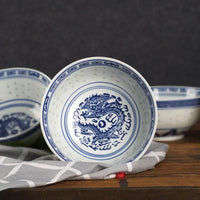 Bol porcelaine jingdezhen motif dragon chinois ramen soupe