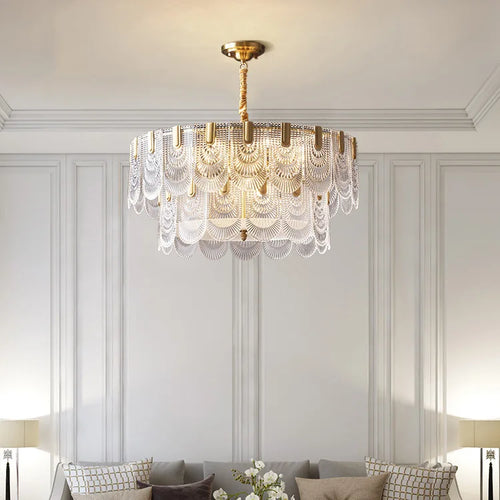 lustre en verre cristal design rétro pour décoration intérieure élégante - vue 2 sur 10