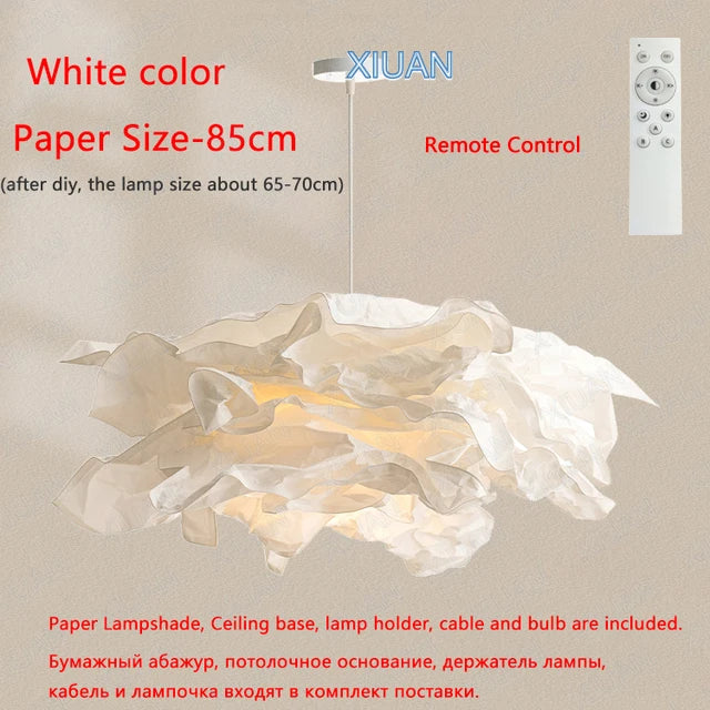 lustre minimaliste en papier led pour éclairage intérieur bricolage - vue 11 sur 12