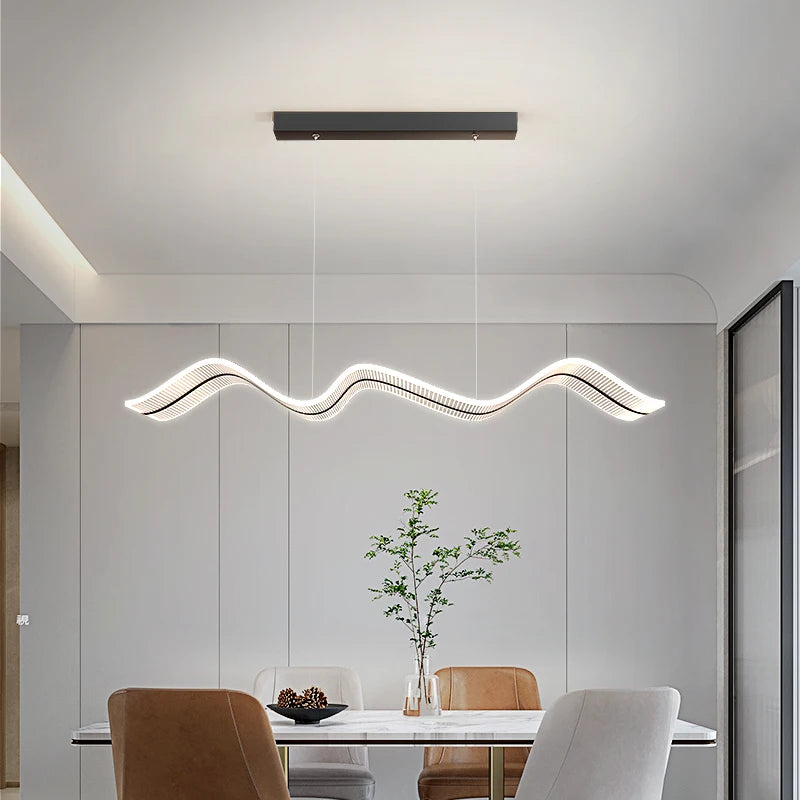 suspension acrylique forme de vague moderne nordique