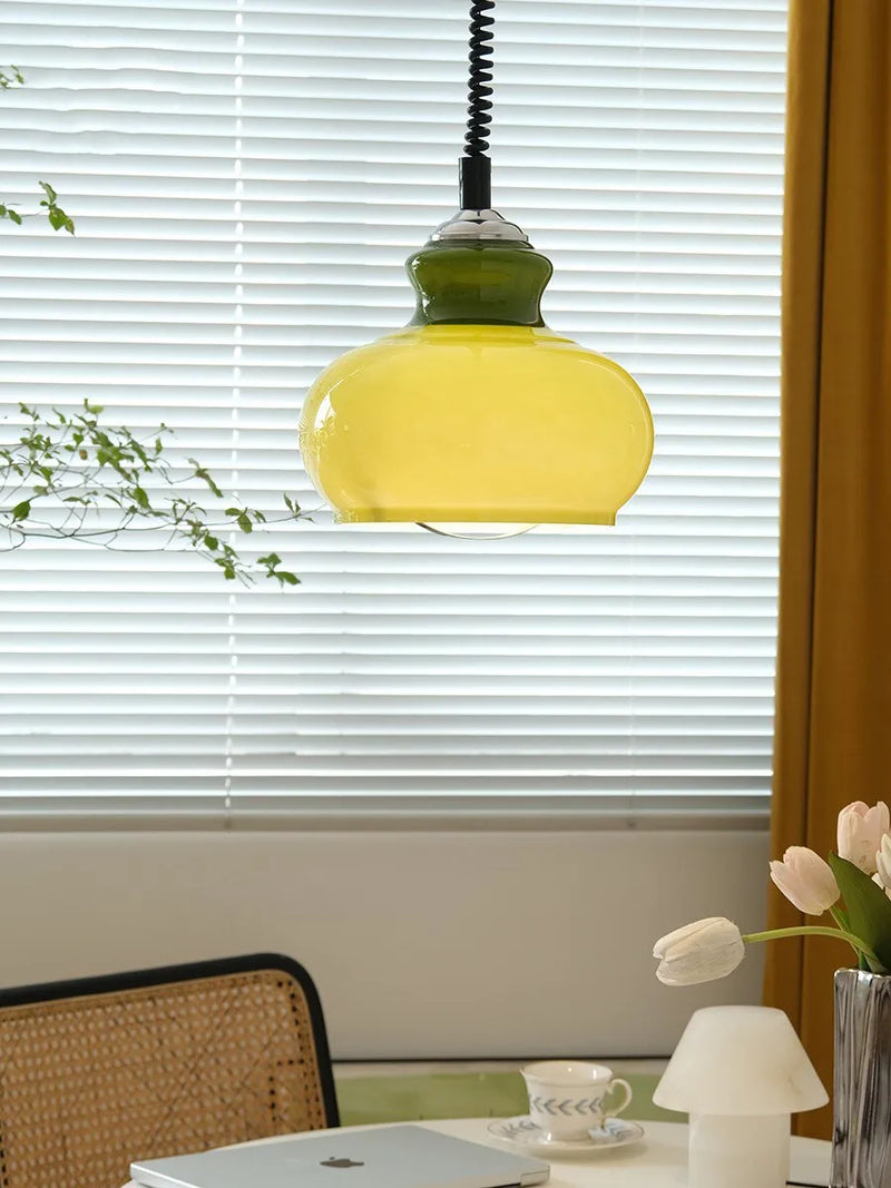 Lampe susp. verre médiéval lustre nord. français bauhaus lumière restaurant café table bar