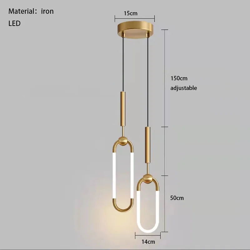 suspension moderne à led ellipse avec variateur hauteur réglable