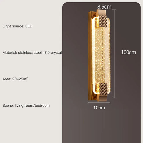 applique murale luxe nordique en cristal moderne éclairage décoratif - vue 14 sur 15