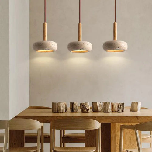 lustre en pierre naturelle nordique pour intérieur avec fil réglable - vue 4 sur 11