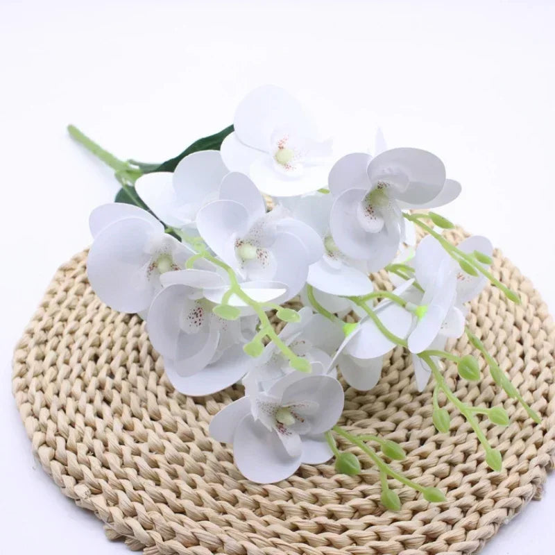 fleurs artificielles 3d décoration orchidée papillon phalaenopsis faux fleurs - vue 12 sur 17