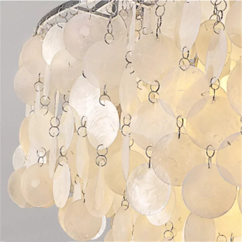 Éclairage de lustre de coquille de luxe moderne pour les luminaires suspendus de salon de Restaurant or/Chrome éclairage à la maison romantique