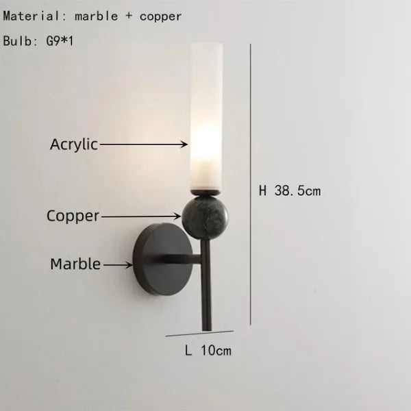 suspension en marbre et cuivre pour éclairage intérieur moderne