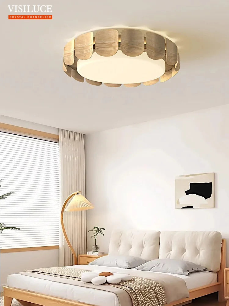 plafonnier moderne wabi-sabi en bois pour intérieur design - vue 5 sur 8