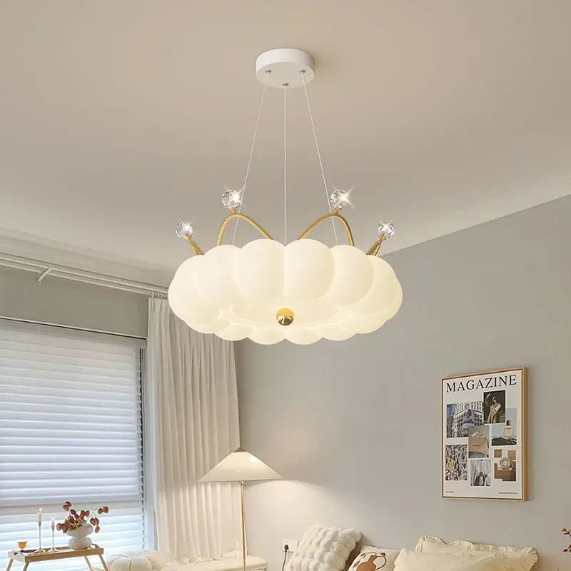 lustre moderne led avec suspension couronne option télécommande