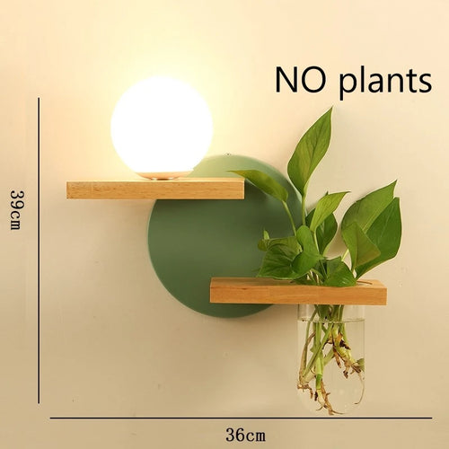 applique murale led en bois avec pot de plante nordique - vue 17 sur 23