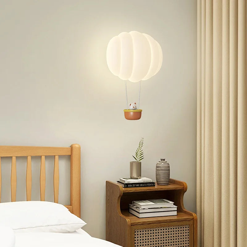 applique murale romantique forme ballon air chaud lampe décorative intérieure - vue 4 sur 8