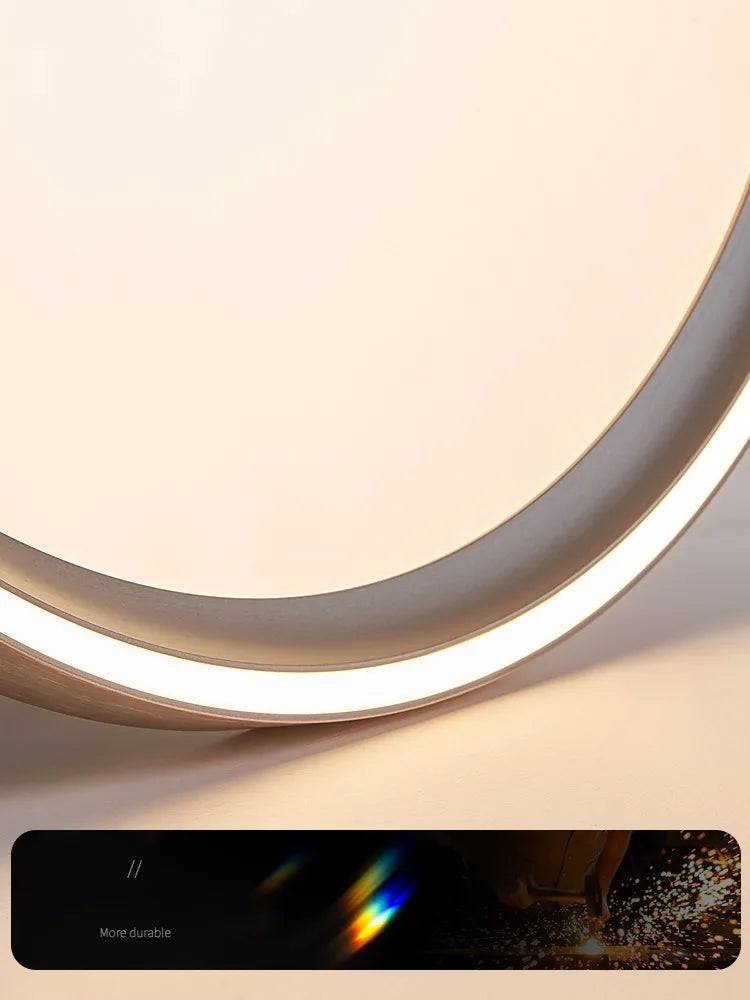 plafonnier circulaire led moderne ultra mince en aluminium et acrylique - vue 4 sur 8