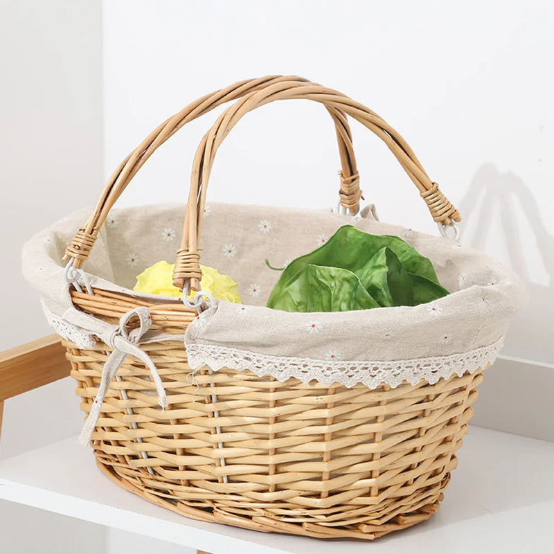 panier en rotin pour fleurs et rangement divers
