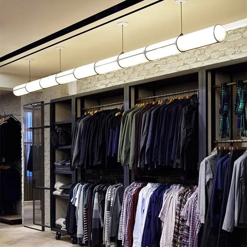 lustre rétro minimaliste design italien avec lampes suspendues acrylique - vue 5 sur 10