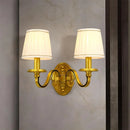 applique murale led en cuivre avec housse en tissu de qualité