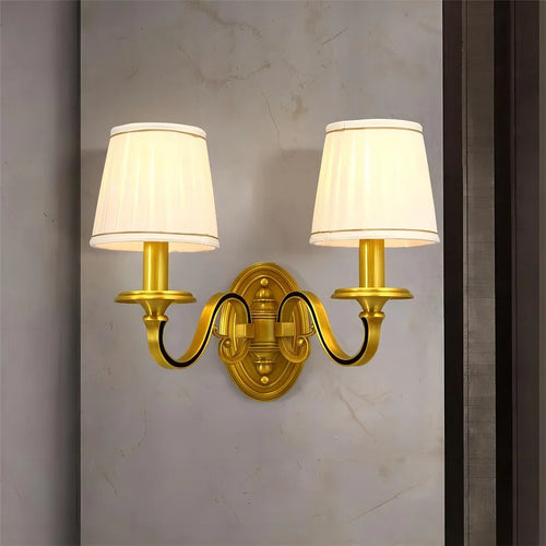 applique murale led en cuivre avec housse en tissu de qualité - vue 4 sur 4