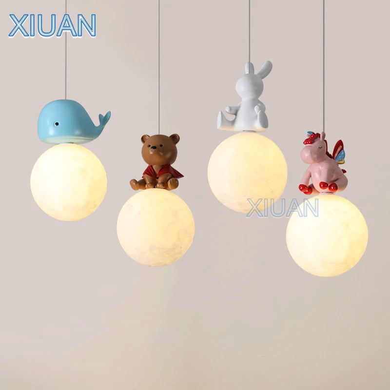suspension design animal pour enfants cheval ours lapin baleine - vue 2 sur 10