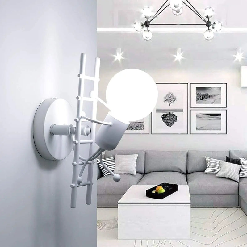 applique murale moderne petit homme led pour enfants