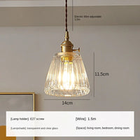 lustre en verre rétro style japonais petite suspension