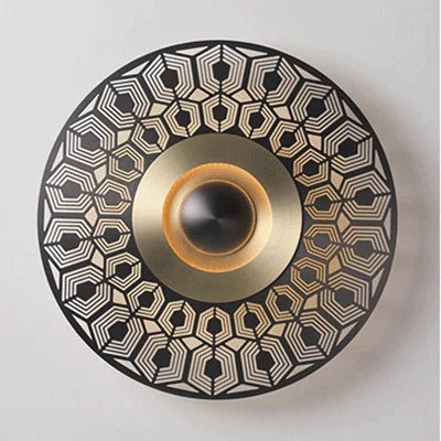 applique murale en cuivre sculpté avec lumières led décoratives - vue 10 sur 12