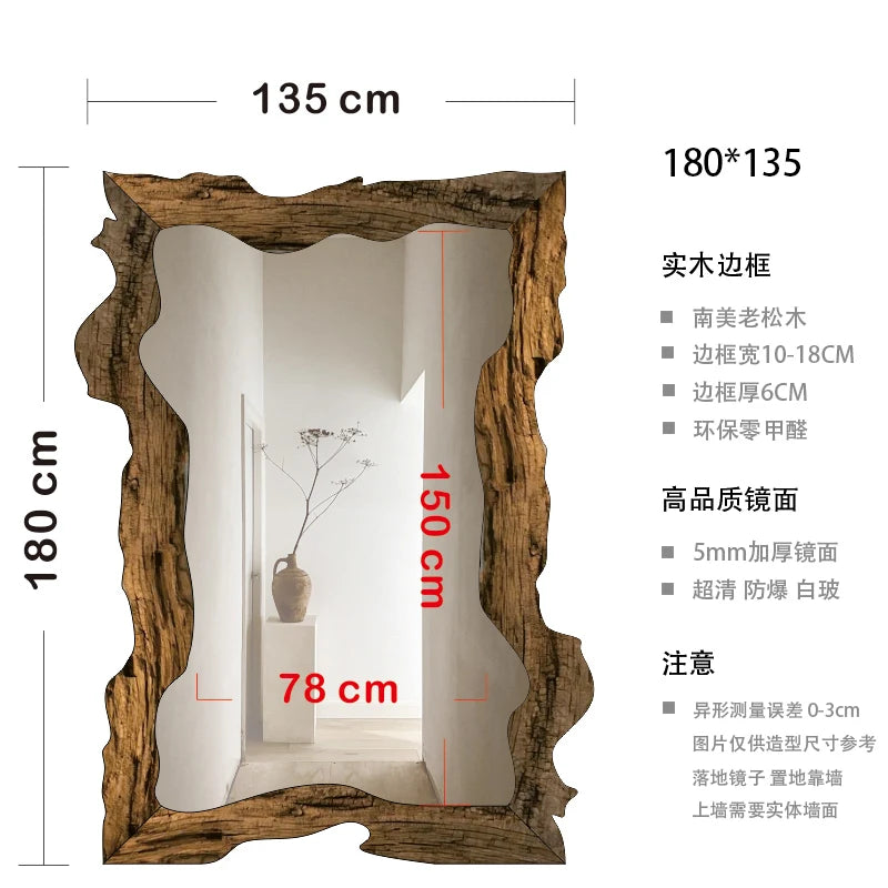 miroir moderne de luxe sur pied en bois décoratif pour la maison - vue 16 sur 18