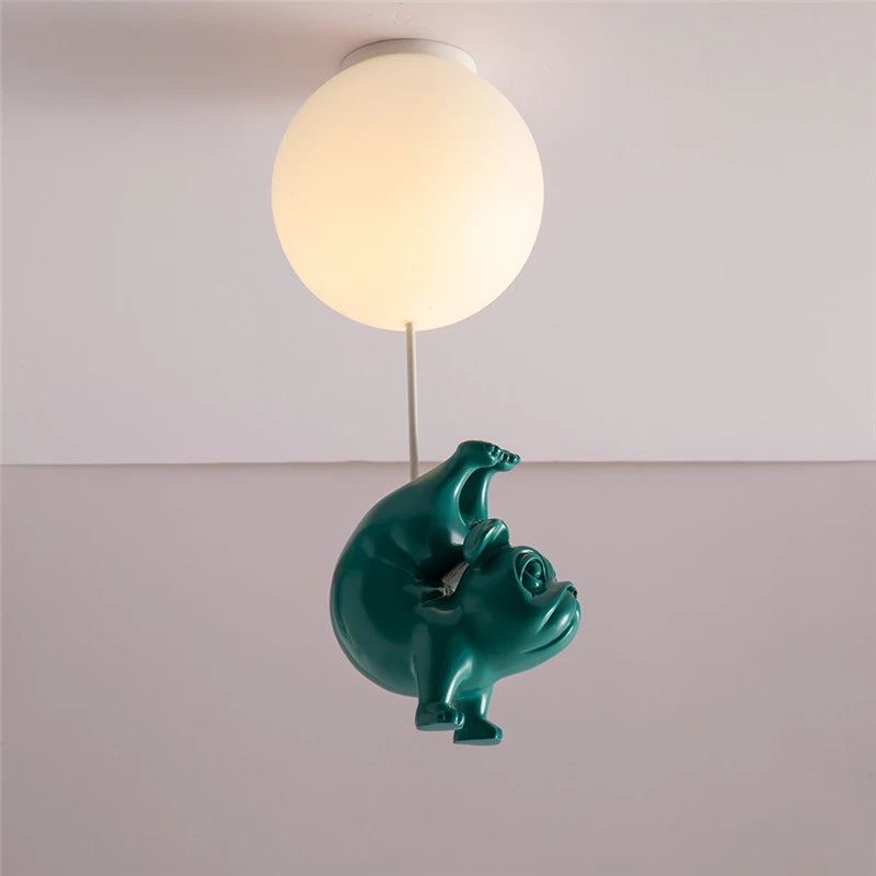 plafonnier créatif animal chien en résine pour décor amusant - vue 6 sur 8