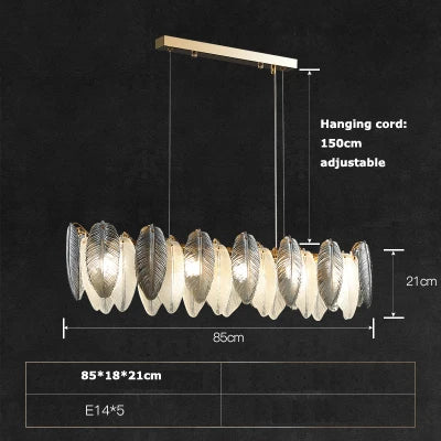 lustre suspendu led art déco avec plumes blanches et grises - vue 17 sur 17