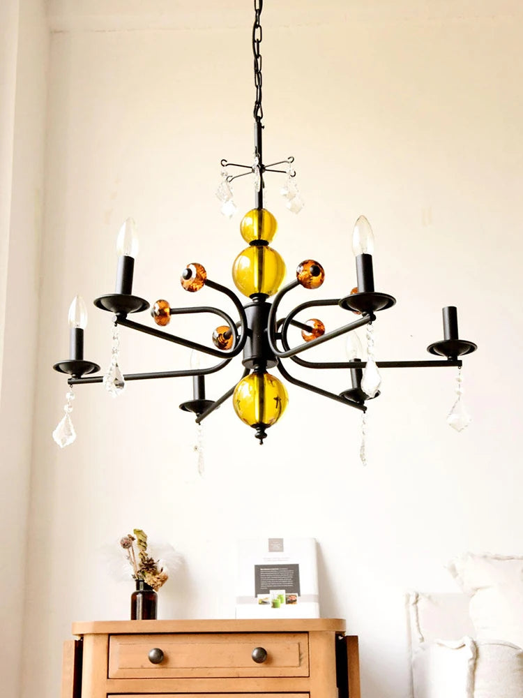lustre à led en cristal vintage pour décoration intérieure