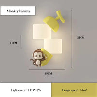 applique murale led en forme de lapin panda pour enfant