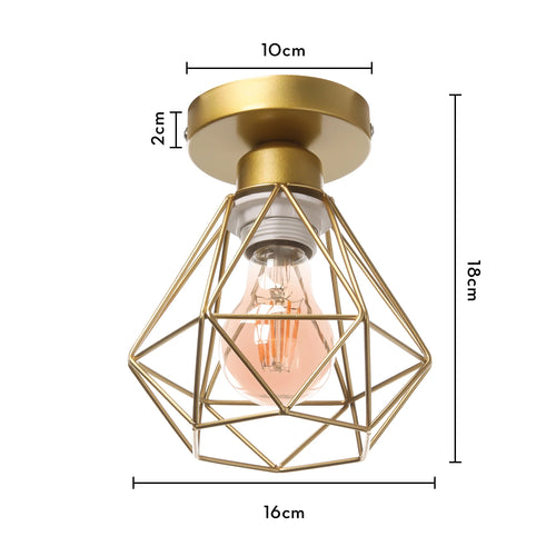 plafonnier encastré rustique industriel vintage en métal pour intérieur créatif - vue 18 sur 20