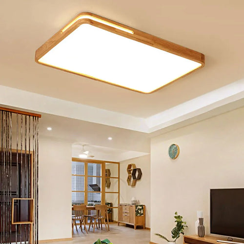 plafonnier led en bois design moderne pour intérieur élégant - vue 3 sur 24