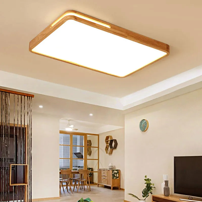 plafonnier led en bois design moderne pour intérieur élégant - vue 3 sur 24