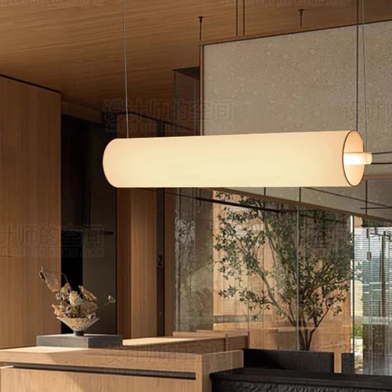 Lustre design led moderne en forme de cylindre - vue 3 sur 10