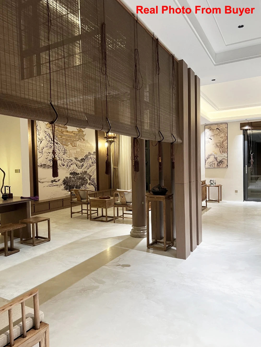 store enrouleur bambou style chinois salon de thé - vue 2 sur 7