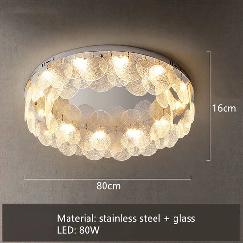 plafonnier led moderne en acier inoxydable et verre pour décoration intérieure - vue 9 sur 10