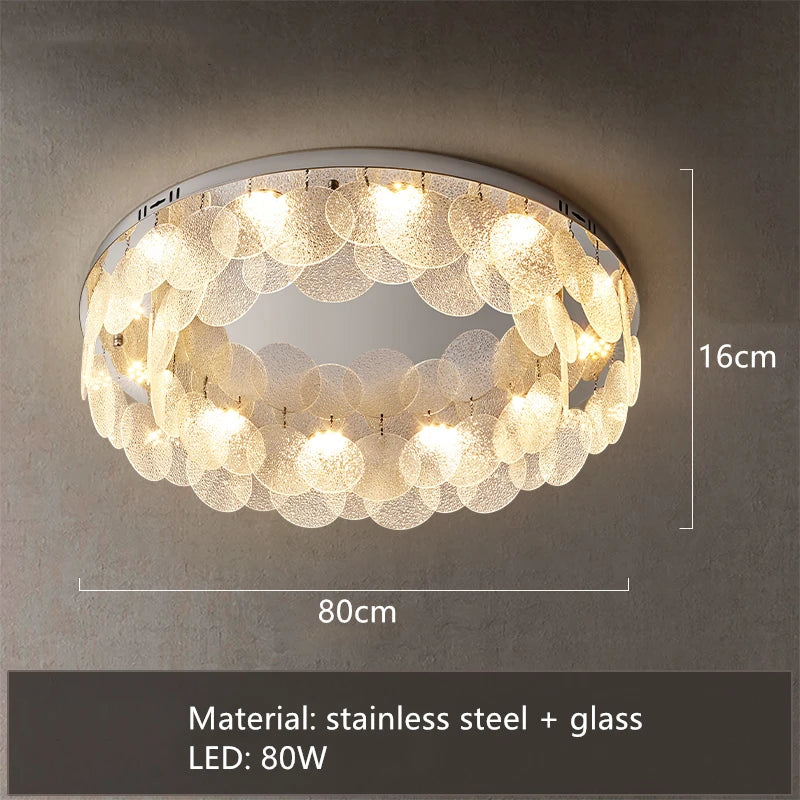 plafonnier led moderne en acier inoxydable et verre pour décoration intérieure - vue 8 sur 10