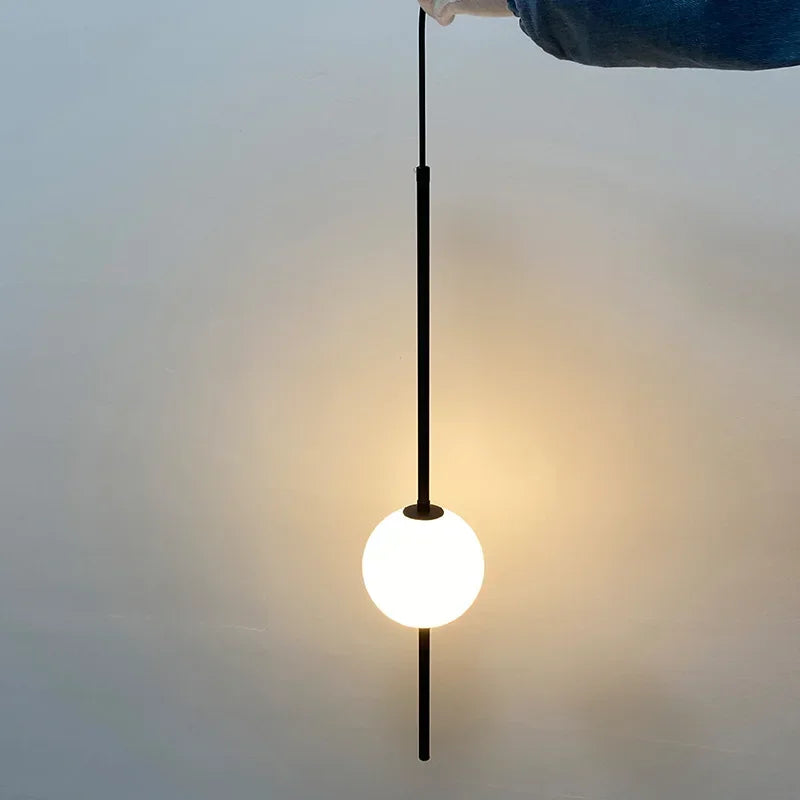 Nordique Simple boule de verre suspension lumières salle à manger chambre décor lampe suspendue Restaurant Bar Suspension lustres éclairage - vue 4 sur 10