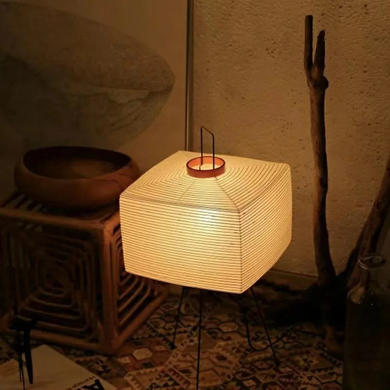 lampes de table en papier de riz japonais style wabi-sabi - vue 4 sur 7