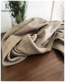 Echarpe cachemire pur maille elegante a franges hiver