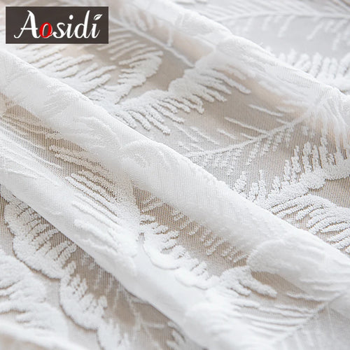 Voilage motif feuilles style moderne pour salon chambre