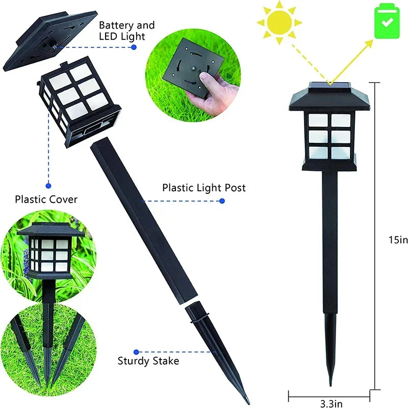 lot de lampes solaires led pour éclairage extérieur décoratif de jardin - vue 5 sur 8