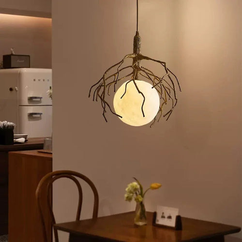 lustre rétro nordique style wabi-sabi personnalisé pour restaurant et boutique - vue 4 sur 14
