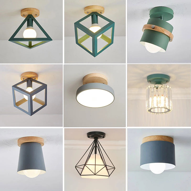 plafonnier nordique en bois luminaire créatif décoration moderne