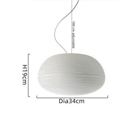 Suspension design LED en verre blanc laiteux Caligari - vue 13 sur 12