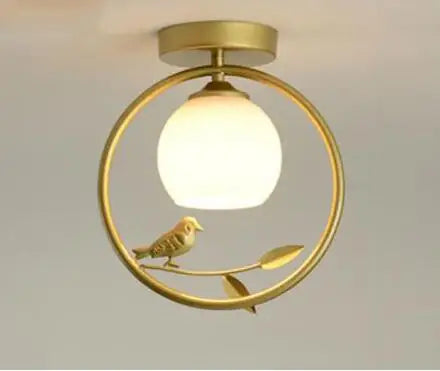 plafonnier nordique en fer style 	 avec décoration oiseau - vue 9 sur 16