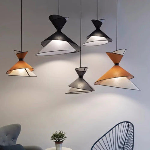 Moderne minimalisme tissu suspension LED lumières haut-parleur conception barre suspension lampe salle à manger suspension lampe Led Luminarias lampe luminaire
